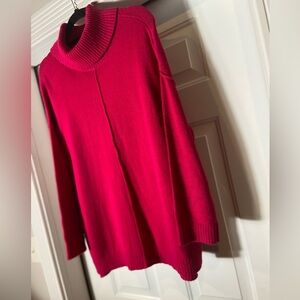 Alfani~NWT~Claret Rose~Heavy~Knit~Turtleneck~Sweater~Ribbed Cuffs & Hem~Size XL
